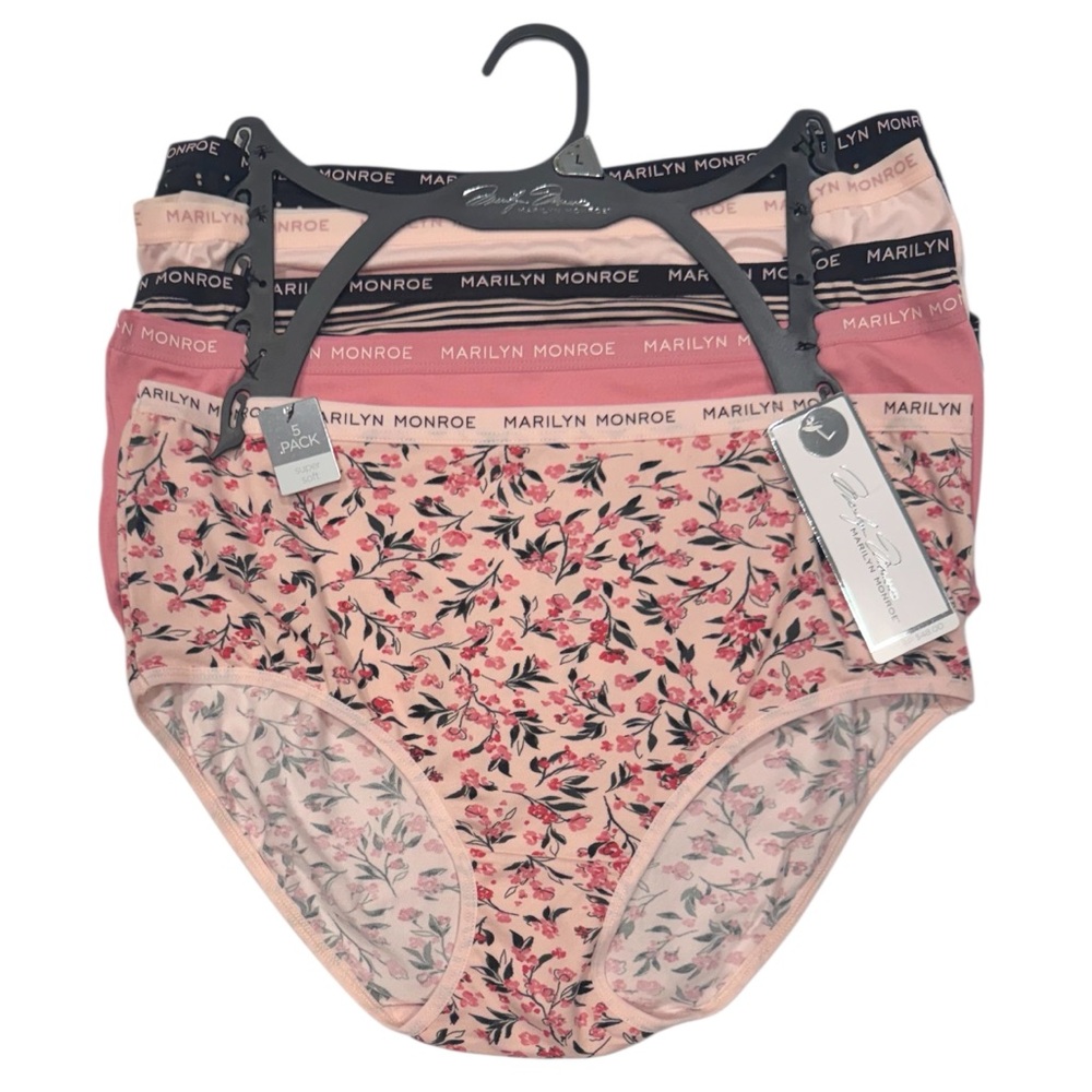 LAURA ASHLEY 5 Pack Panties Comfy Super Soft Floral Stripes
Polka Dot NWT Large